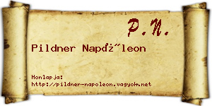 Pildner Napóleon névjegykártya